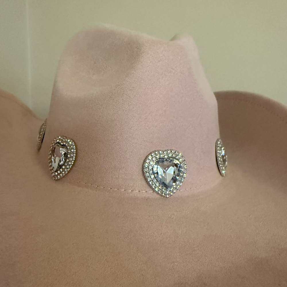 Pink Heart-Embellished Women's Hat